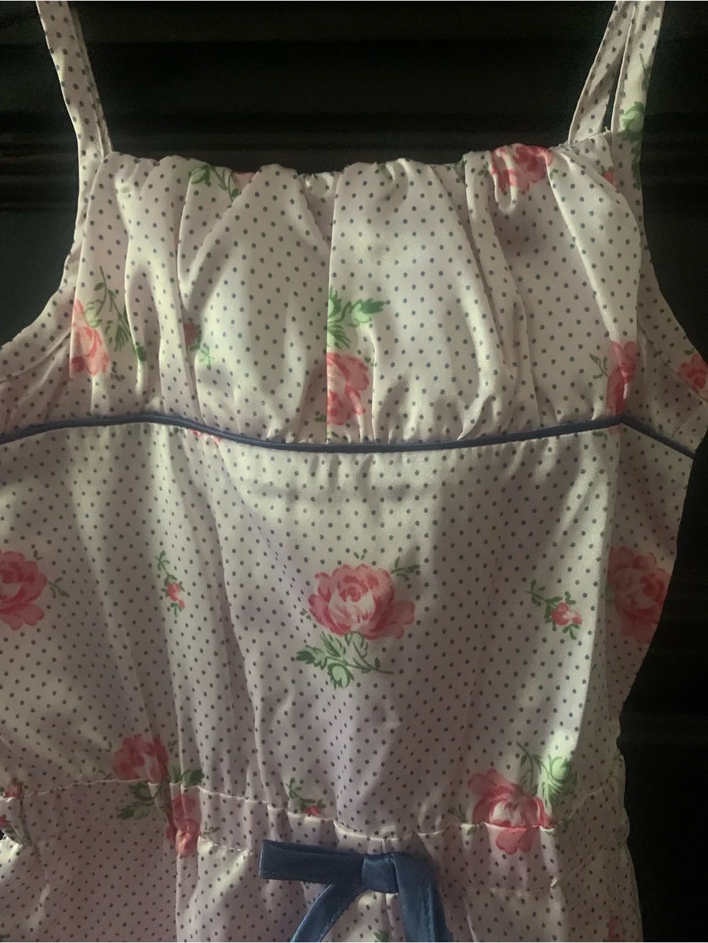 Laura Ashley Pink Floral Polka Dot Tie-Waist Romper